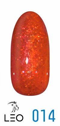 Гель-лак Leo Gel-Polish Classic 014 червоно-оранжевий зі слюдою 9 мл