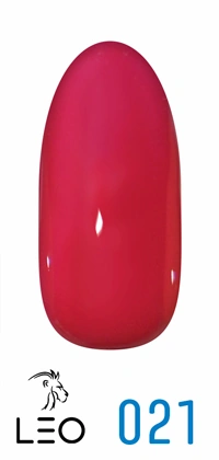 Гель-лак Leo Gel-Polish Classic 021 малиновий з рожевим підтоном, емаль 9 мл