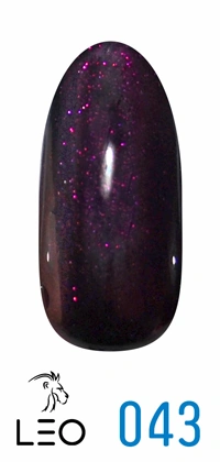 Гель-лак Leo Gel-Polish Classic 043 темно-бордовий з мікроблиском 9 мл