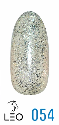 Гель-лак Leo Gel-Polish Classic 054 тілесно-бежевий із сріблястими блискітками 9 мл