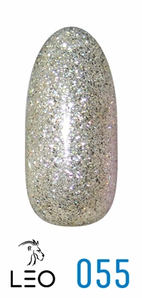 Гель-лак Leo Gel-Polish Classic 055 сріблясті блискітки на тілесній основі 9 мл