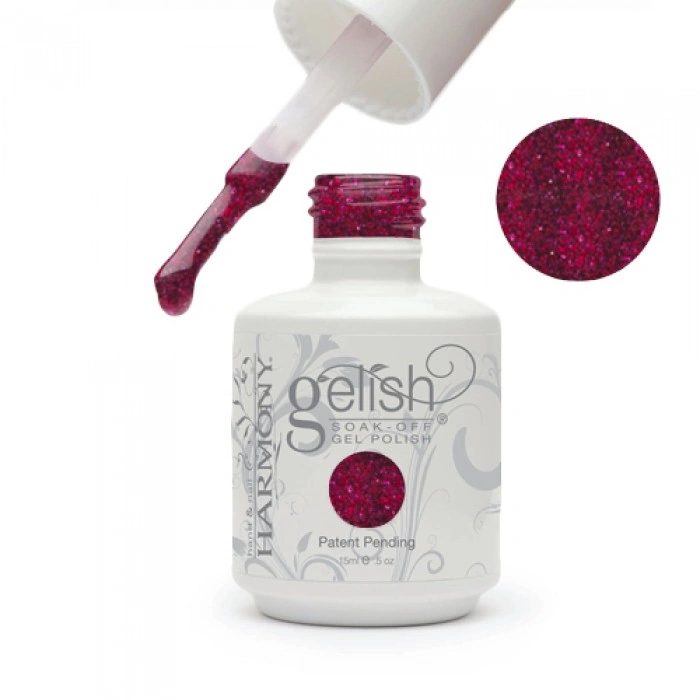 Гель-лак Harmony Gelish All Tied Up..With A Bow малиновий з дрібними та великими голографічними блискітками 15 мл