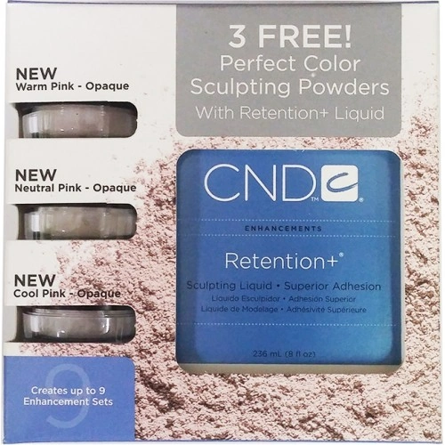 Набір для акрилового нарощування CND Perfect Color Sculpting Powders 3*236 мл 3 опакові пудри+мономер 236мл