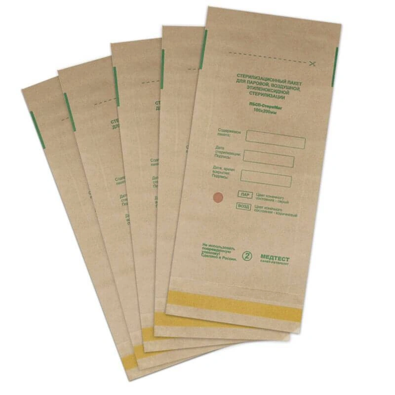 Крафт-пакети для стерилізації Медтест Sterilization Kraft Packages 75*150мм 5шт