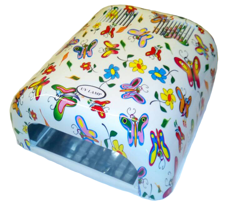 УФ Лампа 36 Вт авторський принт YRE UV Lamp 36W Flowers and Butterflies Print дитячий малюнок метелика + квіти
