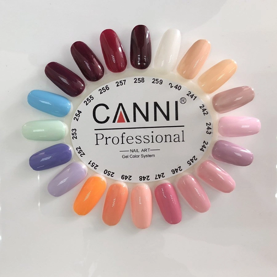 Гель-лак Canni Gel Polish №256 Glitter Dark Red темно-червоний, з глітером 7,3 мл
