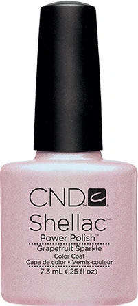 Гель-лак CND Shellac Grapefruit Sparkle ніжно-рожевий, насичений мікроблиск 7,3 мл