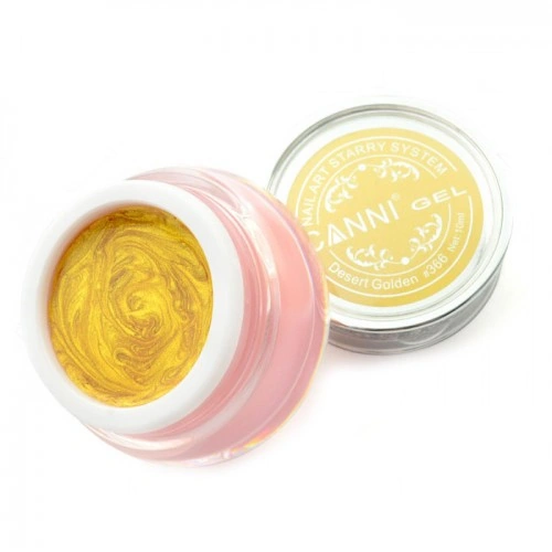 Гель Зоряний пил Canni Starry Gel №366 яскраве золото, дрібні блискітки 10 мл