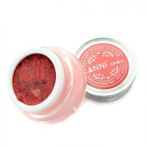Гель Зоряний пил Canni Starry Gel №374 червоний 10 мл