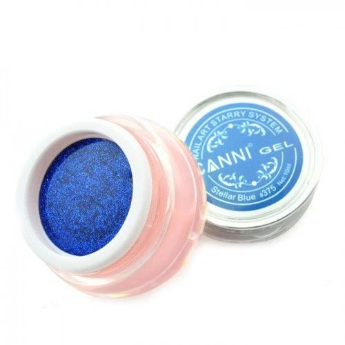 Гель Зоряний пил Canni Starry Gel №375 глибокий синій 10 мл