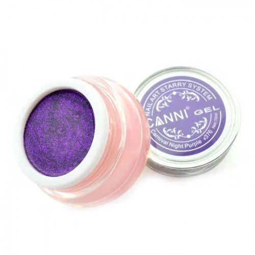 Гель Зоряний пил Canni Starry Gel №376 фіолетово-чорнильний 10 мл