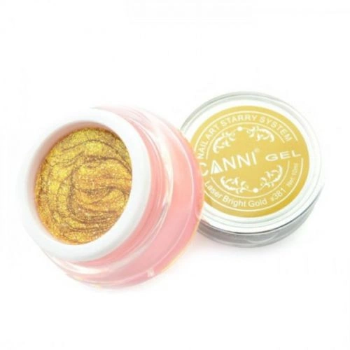 Гель Зоряний пил Canni Starry Gel №381 жовте золото 10 мл