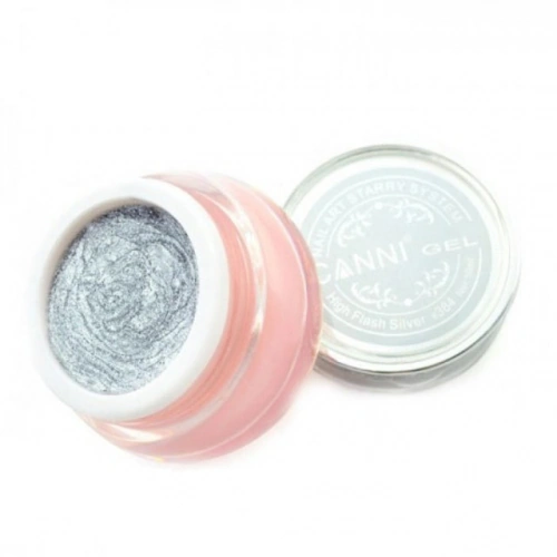 Гель Зоряний пил Canni Starry Gel №384 срібло 10 мл