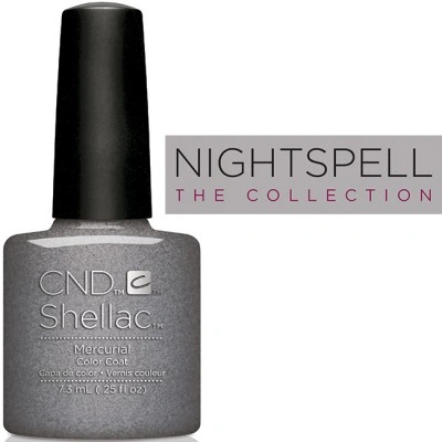 Гель-лак CND Shellac Mercurial сіро-оливковий з перламутровим мікроблиском 7,3 мл