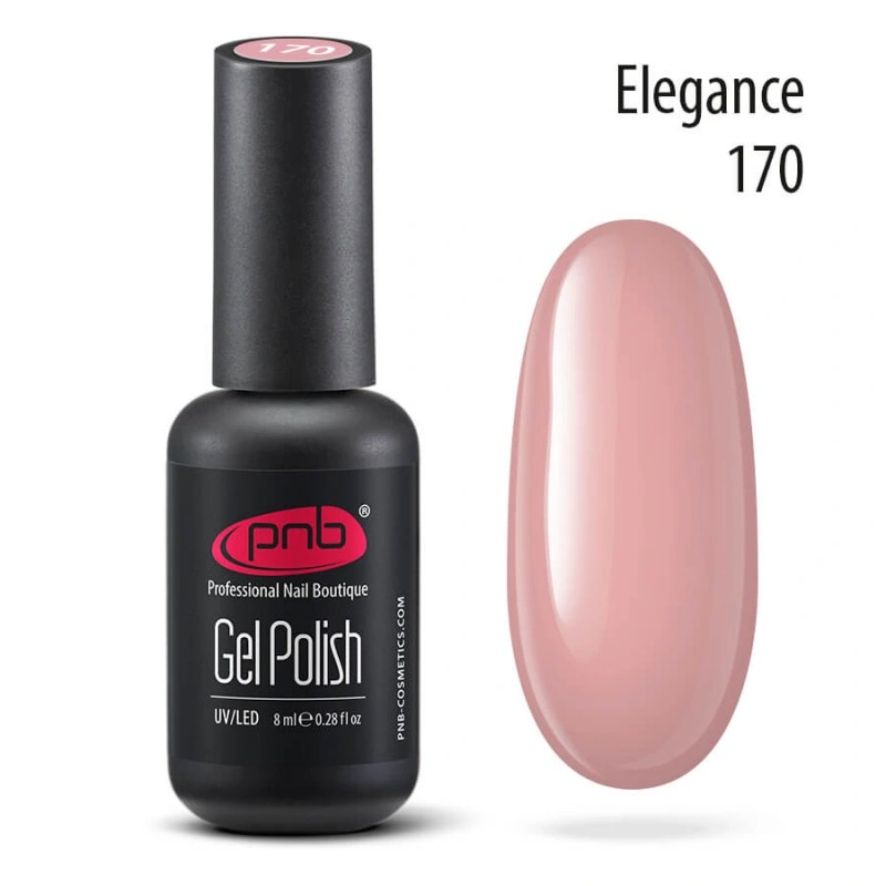 Гель-лак PNB №170 Elegance рожево-бежевий, емаль 8 мл