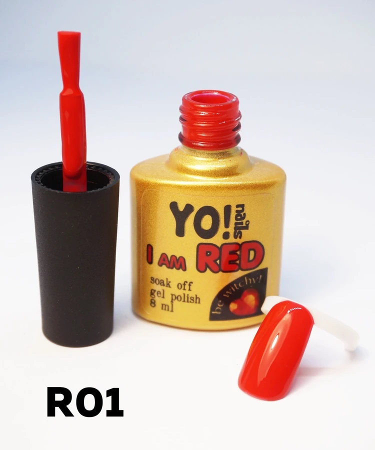 Гель-лак Yo!Nails I am Red №01 Гренадин. Динамічний яскраво-червоний колір з теплим підтоном 8 мл