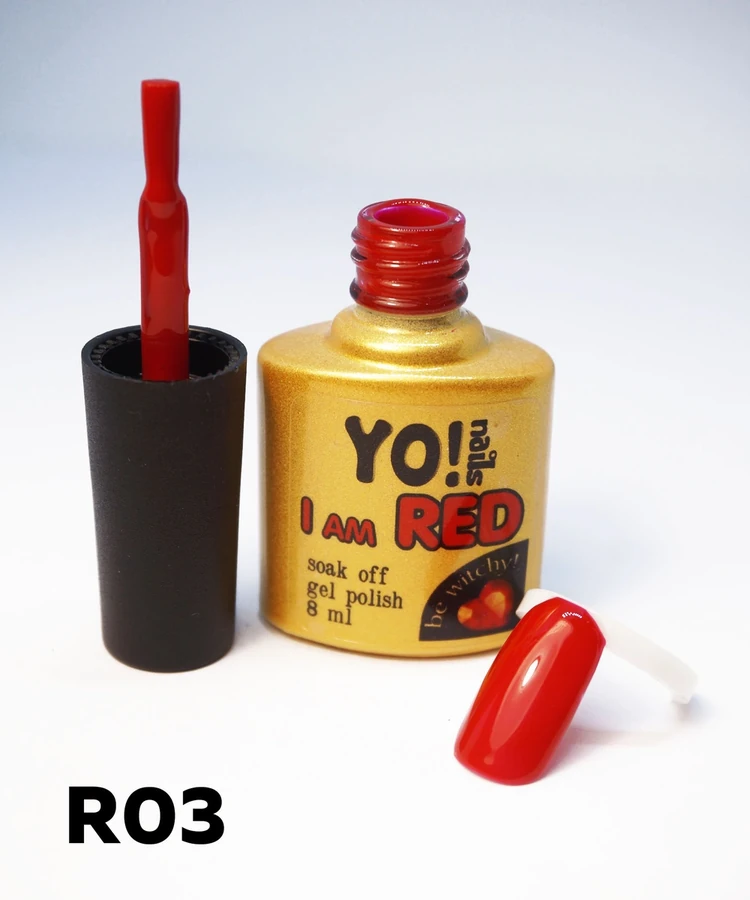 Гель-лак Yo!Nails I am Red №03 Сольферіно. Інтенсивний червоний відтінок з холодним підтоном 8 мл