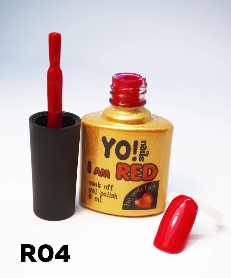 Гель-лак Yo!Nails I am Red №04 Кармен. Насичено-червоний колір з бордовим відтінком 8 мл