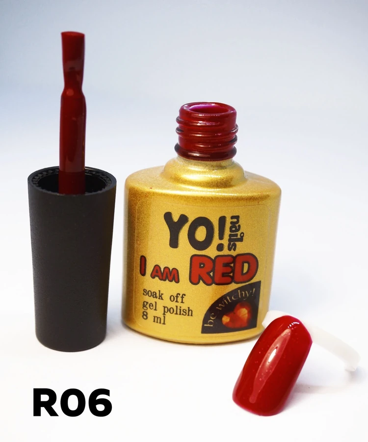 Гель-лак Yo!Nails I am Red №06 Зоряний пил. Бордово-червоний з голографічним ефектом призму 8 мл