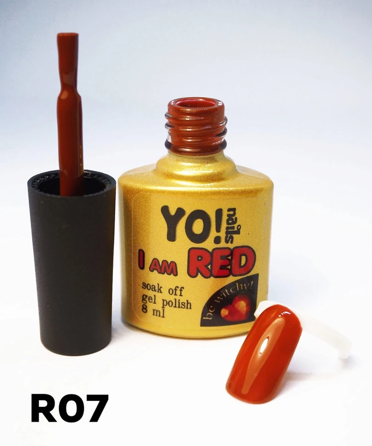 Гель-лак Yo!Nails I am Red №07 Тіціан. Золотисто-рудий з цегляним відтінком 8 мл