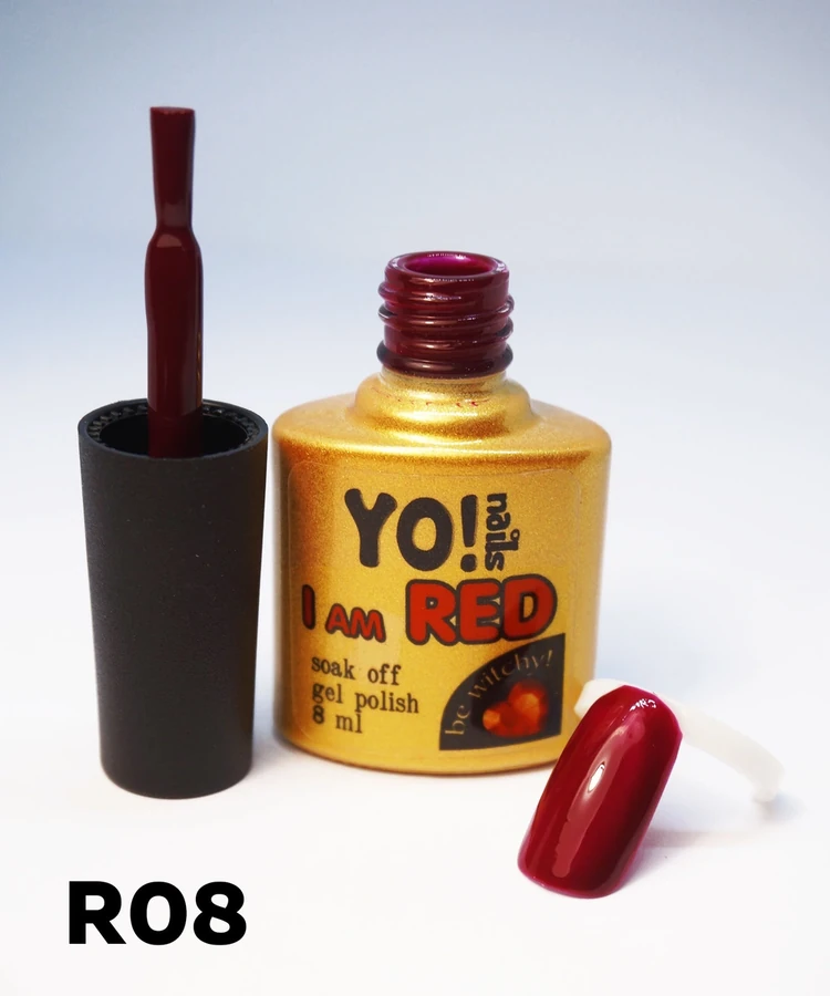 Гель-лак Yo!Nails I am Red №08 Бордо. Насичений темно-червоний колір з фіолетовим підтоном 8 мл