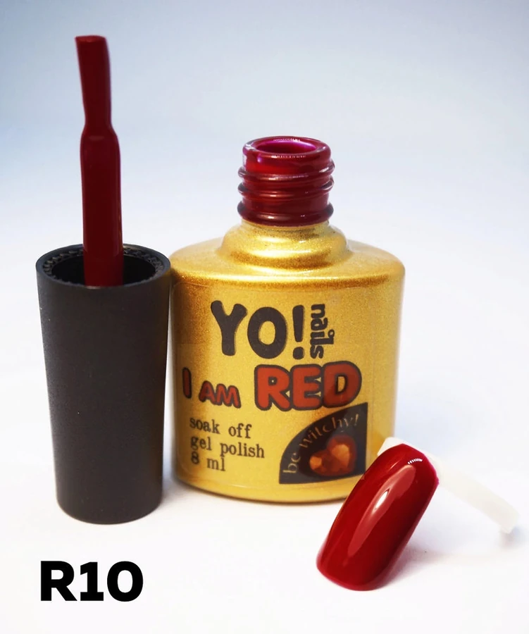 Гель-лак Yo!Nails I am Red №10 Кардинал. Яскравий червоний з ягідно-винним відтінком 8 мл
