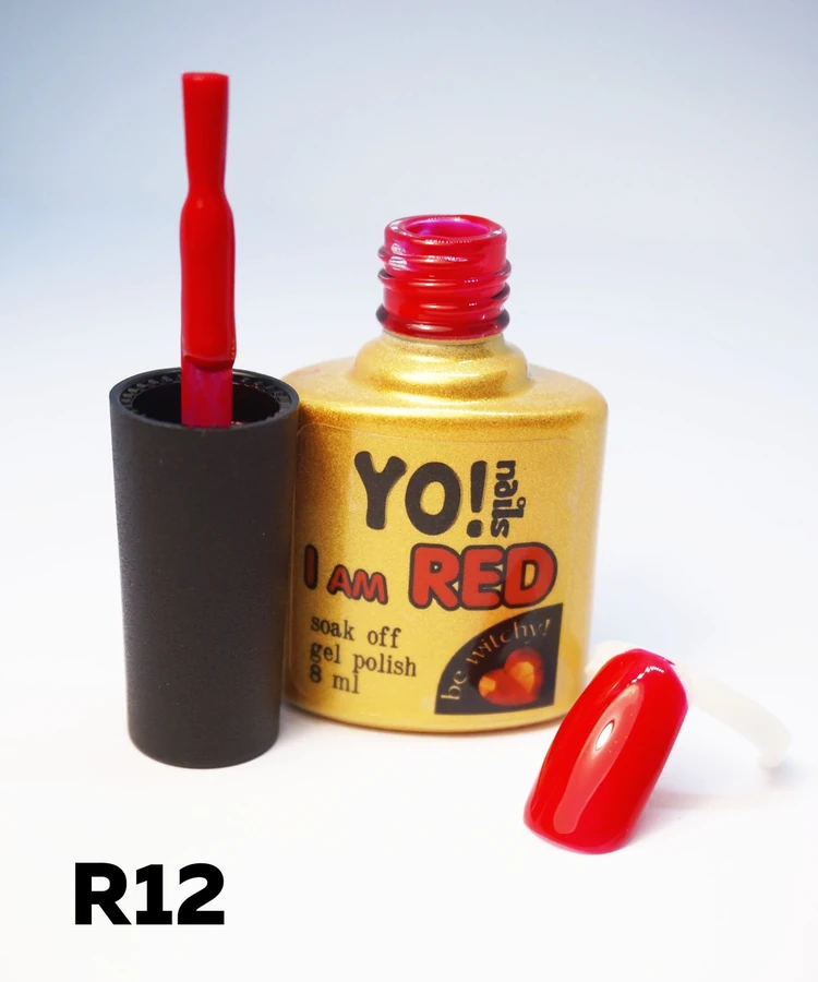 Гель-лак Yo!Nails I am Red №12 Фуріоса. Насичений світло-бордовий з холодним підтоном 8 мл