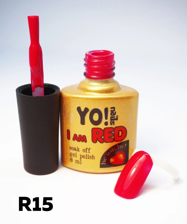 Гель-лак Yo!Nails I am Red №15 Алізарін. Червоно-рожевий колір з холодним підтоном 8 мл