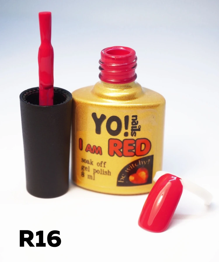 Гель-лак Yo!Nails I am Red №16 сицилійський апельсин. Молочно-червоний колір з теплим відтінком 8 мл