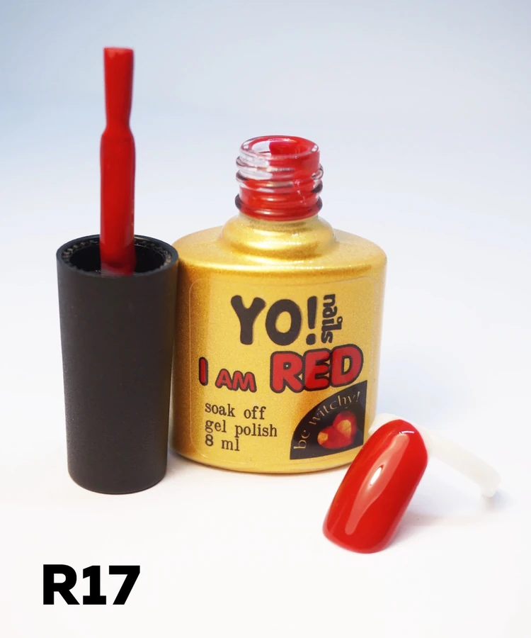 Гель-лак Yo!Nails I am Red №17 Гранат. Темно-червоний колір з теплим відтінком 8 мл