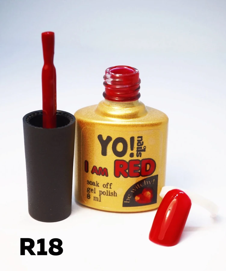 Гель-лак Yo!Nails I am Red №18 Рубін. Класичний червоний колір з нотками бордо 8 мл