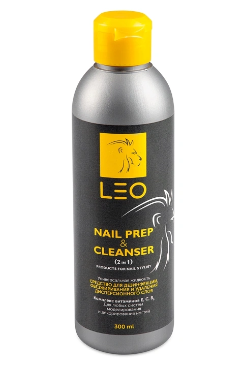 Рідина для зняття липкого шару та знежирювач Leo Cleanser & Nail Prep 2в1 300 мл