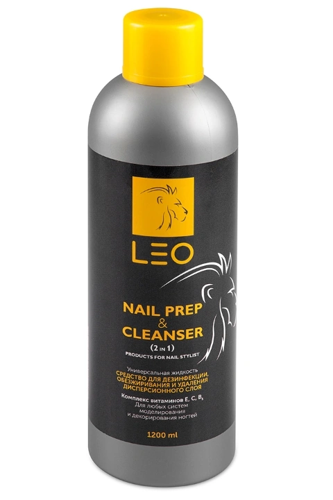 Рідина для зняття липкого шару та знежирювач Leo Cleanser & Nail Prep 2в1 1200 мл