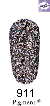 Гель-лак FOX Gel Polish Masha Create Pigment №911 голографічні блискітки на темній підкладці 6 мл
