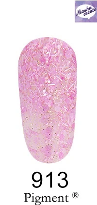 Гель-лак FOX Gel Polish Masha Create Pigment №913 рожеві блискітки різної форми та розміру 6 мл