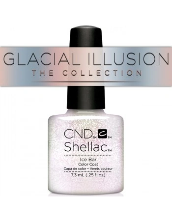 Гель-лак CND Shellac Ice Bar миготливий сріблястий, щільний з глітером 7,3 мл