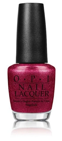Лак OPI You Only Live Twice малиновий, щільні блискітки 15 мл
