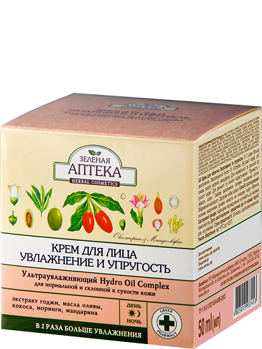 Крем для обличчя Зелена аптека Face Cream Moisturizing and Elasticity 50 мл