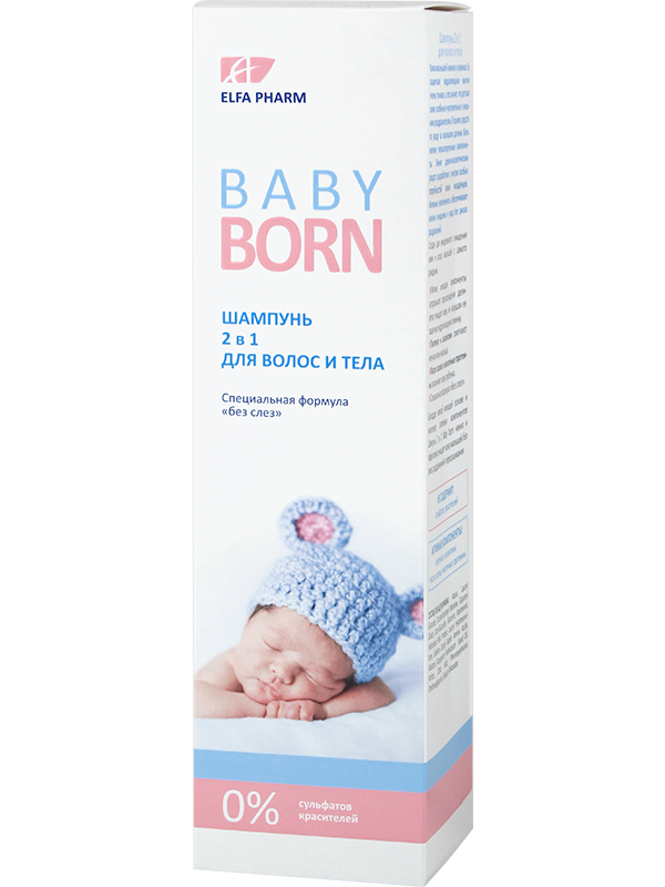 Шампунь 2 в 1 для волосся та тіла без сліз Elfa Pharm BabyBorn Shampoo 2in1 для Hair and Body 250 мл