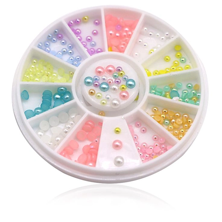 Перли різнокольорові в карусельці різних розмірів YRE Multy Color Pearl Decor Carousel №1 малі