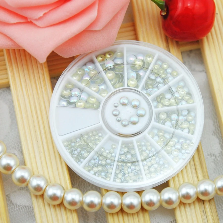 Стрази круглі перлинного відтінку YRE Round Smooth Rhinestones Pearl Hue (different sizes) різні розміри