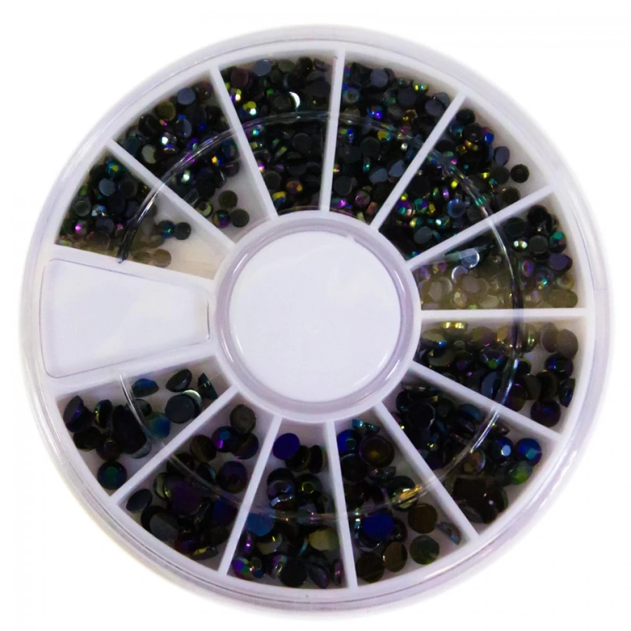 Чорні стрази YRE Black Rhinestone Carousel NEW №2 (different sizes) різні розміри