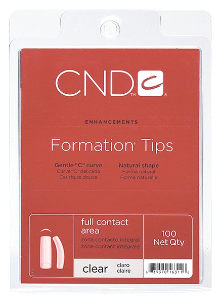 Типси з повною контактною зоною асорті 100 шт CND Clear Formation Tips 100 шт