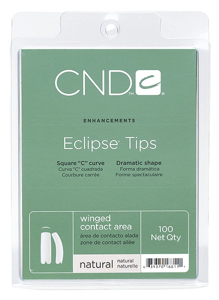 Типси зі спеціальним вирізом контактної зони CND Natural Eclipse Tips асорті, вигин C 100 шт