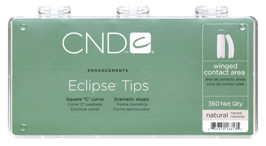 Типси із спеціальним вирізом контактної зони CND Natural Eclipse Tips асорті, вигин C 360 шт