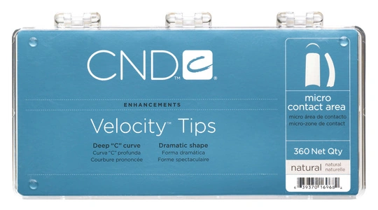 Типси з мікроконтактною зоною CND Natural Velocity Tips асорті, вигин C 360 шт