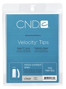 Типси з мікроконтактною зоною асорті 100 шт CND Clear Velocity Tips 100 шт