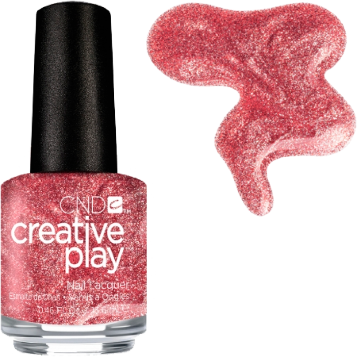 Гель-лак CND Creative Play 417 Bronzestellation персиково-рожевий, з блискітками 15 мл