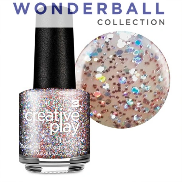 Лак CND Creative Play Creative Play 510 Flashy Affair бежевий з голографічними блискітками 13,6 мл