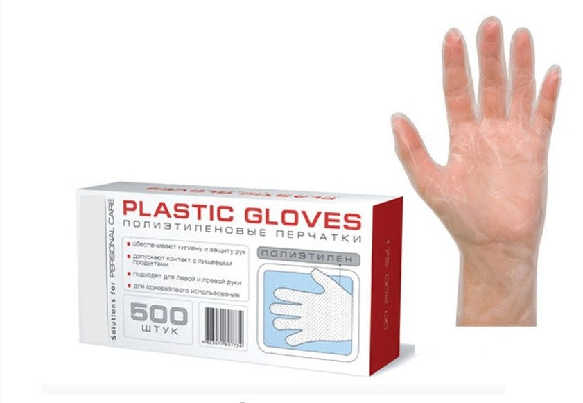 Рукавички одноразові целофанові Еко+ Plastic Gloves 500 шт. 500 шт